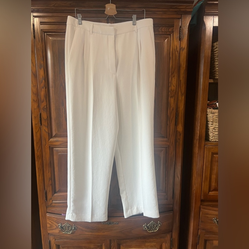 Aritzia Wide Leg Pants in Ivory White